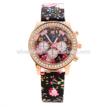 2015 mode fleur print charme femme montre vente chaude vente